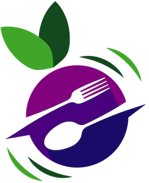 logo icon of vege with fork and spoon